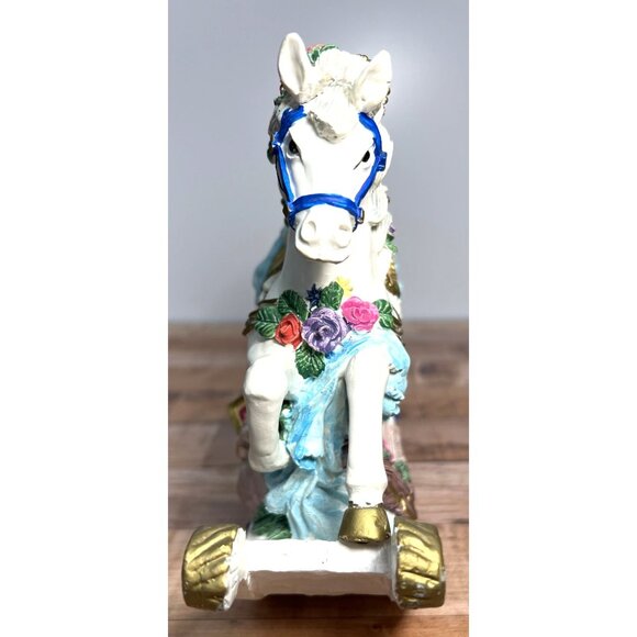 World Bazaars Vintage Resin Musical Rocking Horse - Picture 6 of 7